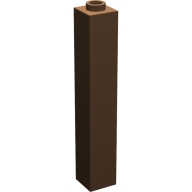 Lego kostka (kostička) 1x1x5, hnědá (245325, 4106320, 4160996)